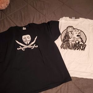 Lot of 2 Anonymous Activist T Shirts